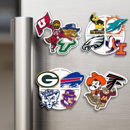 Personalized 3D Sports Teams Collage Acrylic Magnet: Sports Team Mascot Magnet Gift