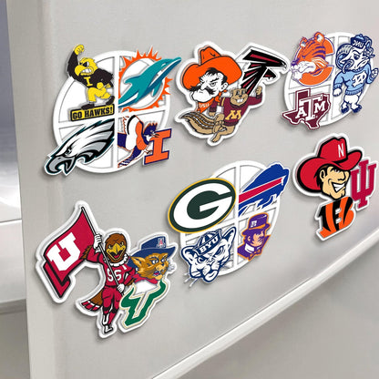 Personalized 3D Sports Teams Collage Acrylic Magnet: Sports Team Mascot Magnet Gift