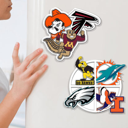 Personalized 3D Sports Teams Collage Acrylic Magnet: Sports Team Mascot Magnet Gift