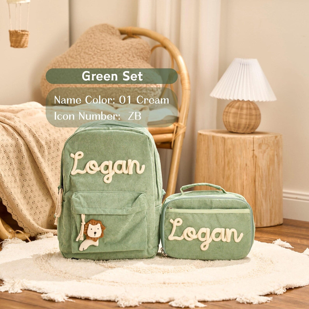 Personalized Set - Backpack and Lunchbag - Back to School Gift - School Lunch Bag