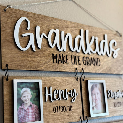 Grandparents Gift Grandkids Picture Frames Grandkids Make Life Grand Mothers Day Gift