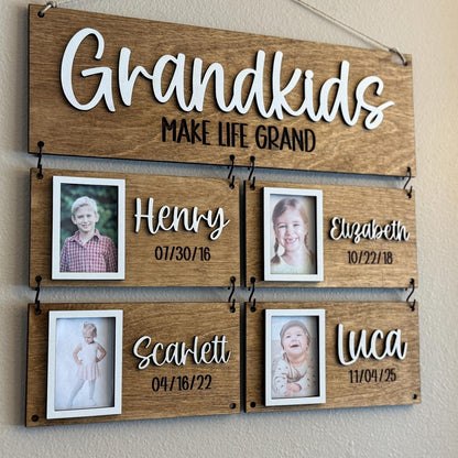 Grandparents Gift Grandkids Picture Frames Grandkids Make Life Grand Mothers Day Gift