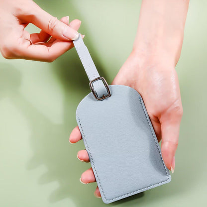 Personalized Vegan Leather Luggage Tag: Birth Flower Pattern