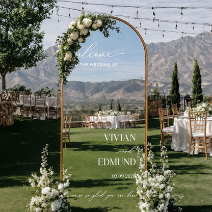 Wedding Decal, Mirror Sticker, Minimalist Welcome Sign, Custom Vinyl Lettering