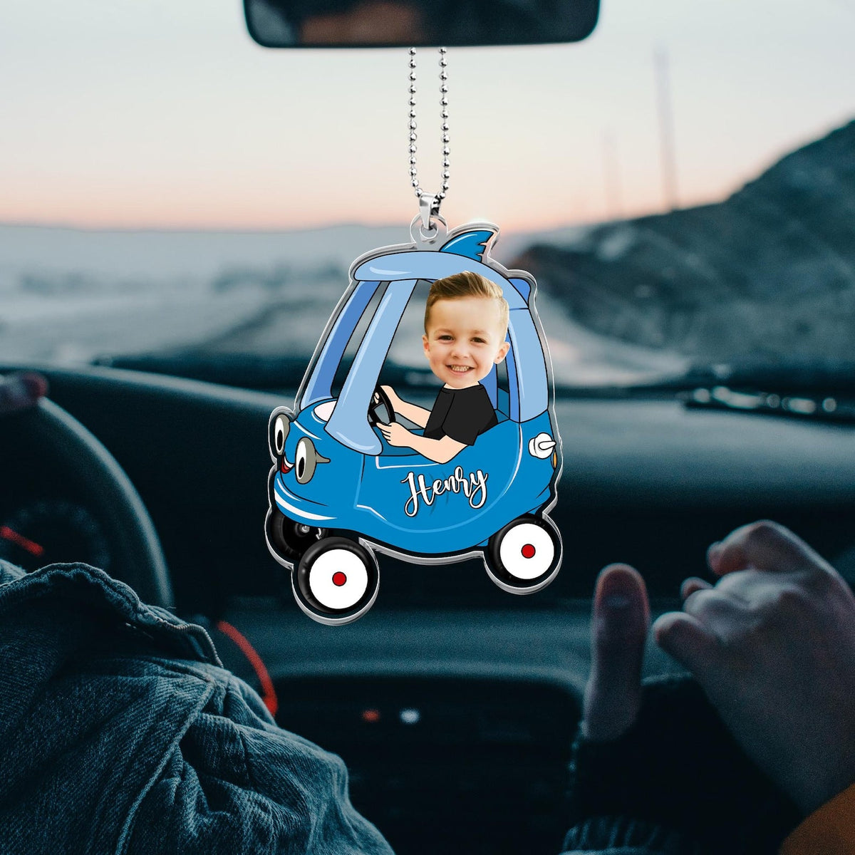 Custom Kids Photo Car Visor Clip: Personalized Fathers Day Gift for Dad,
