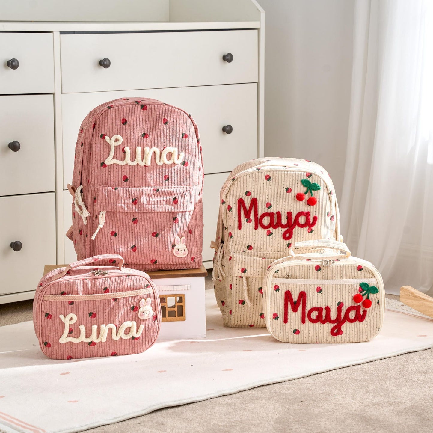 Personalized Set - Backpack and Lunchbag - Back to School Gift - School Lunch Bag
