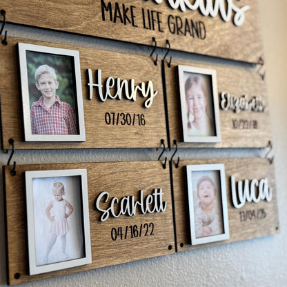 Grandparents Gift Grandkids Picture Frames Grandkids Make Life Grand Mothers Day Gift