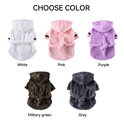 Personalized Dog Bathrobe, Custom Name Embroidered Pet Robe, Cozy Fleece Dog Towel