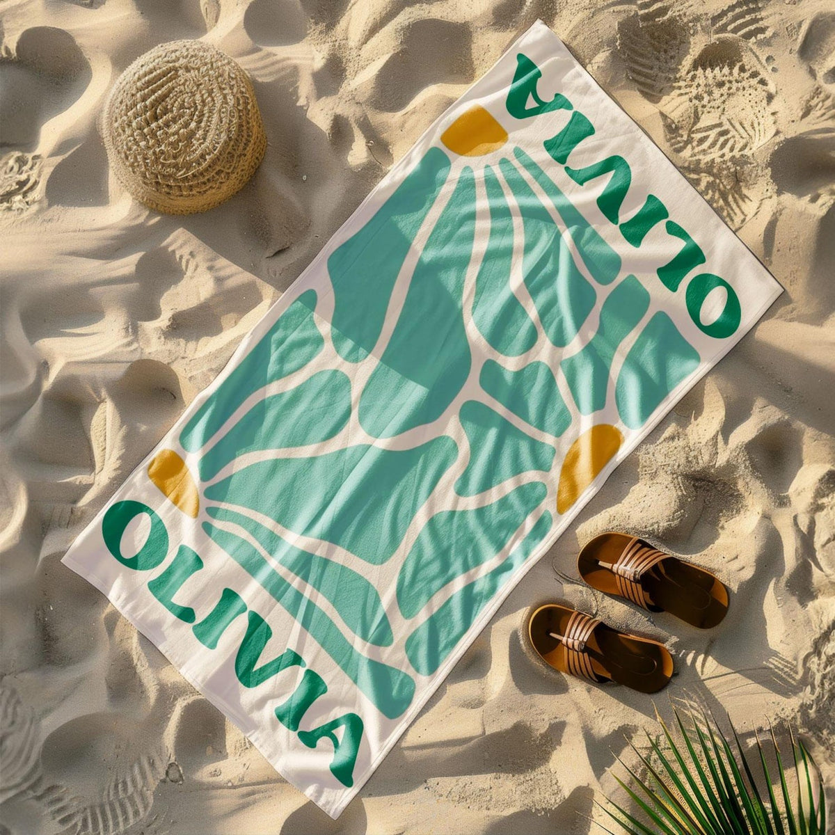 Retro Flower Personalized Beach Towel,Durable Towel for Beach Days