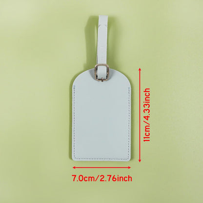 Personalized Vegan Leather Luggage Tag: Birth Flower Pattern