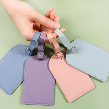 Personalized Vegan Leather Luggage Tag: Birth Flower Pattern