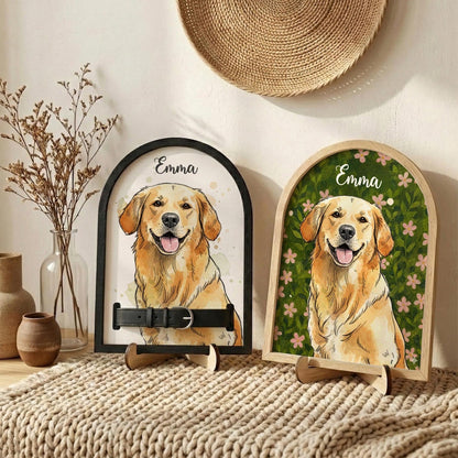 Custom Watercolor Pet Collar Sign| Loss of Dog, Cat Gift| Pet Collar Holder Using