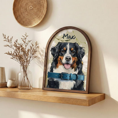 Custom Watercolor Pet Collar Sign| Loss of Dog, Cat Gift| Pet Collar Holder Using