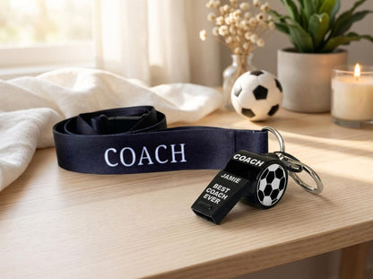 Personalised Stainless Steel Whistle Coach Referee PE Teacher Gift Custom Sports
