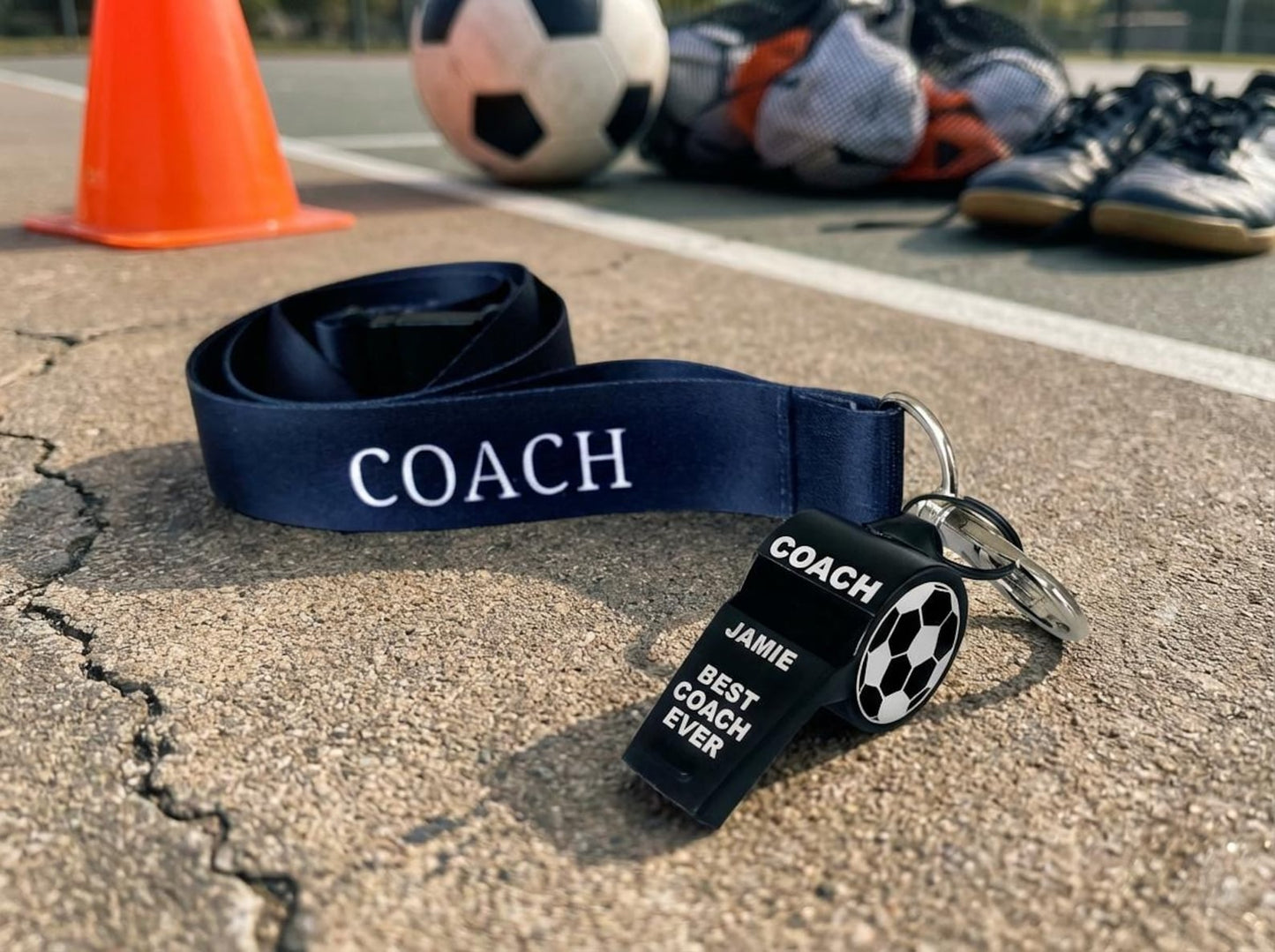 Personalised Stainless Steel Whistle Coach Referee PE Teacher Gift Custom Sports