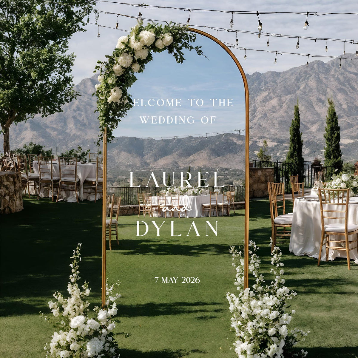 Wedding Decal, Mirror Sticker, Minimalist Welcome Sign, Custom Vinyl Lettering