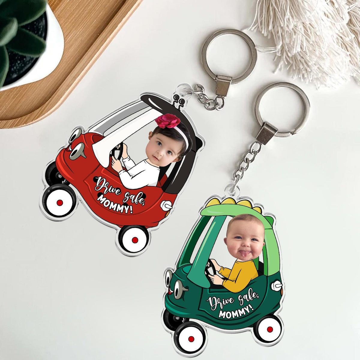 Custom Kids Photo Car Visor Clip: Personalized Fathers Day Gift for Dad,