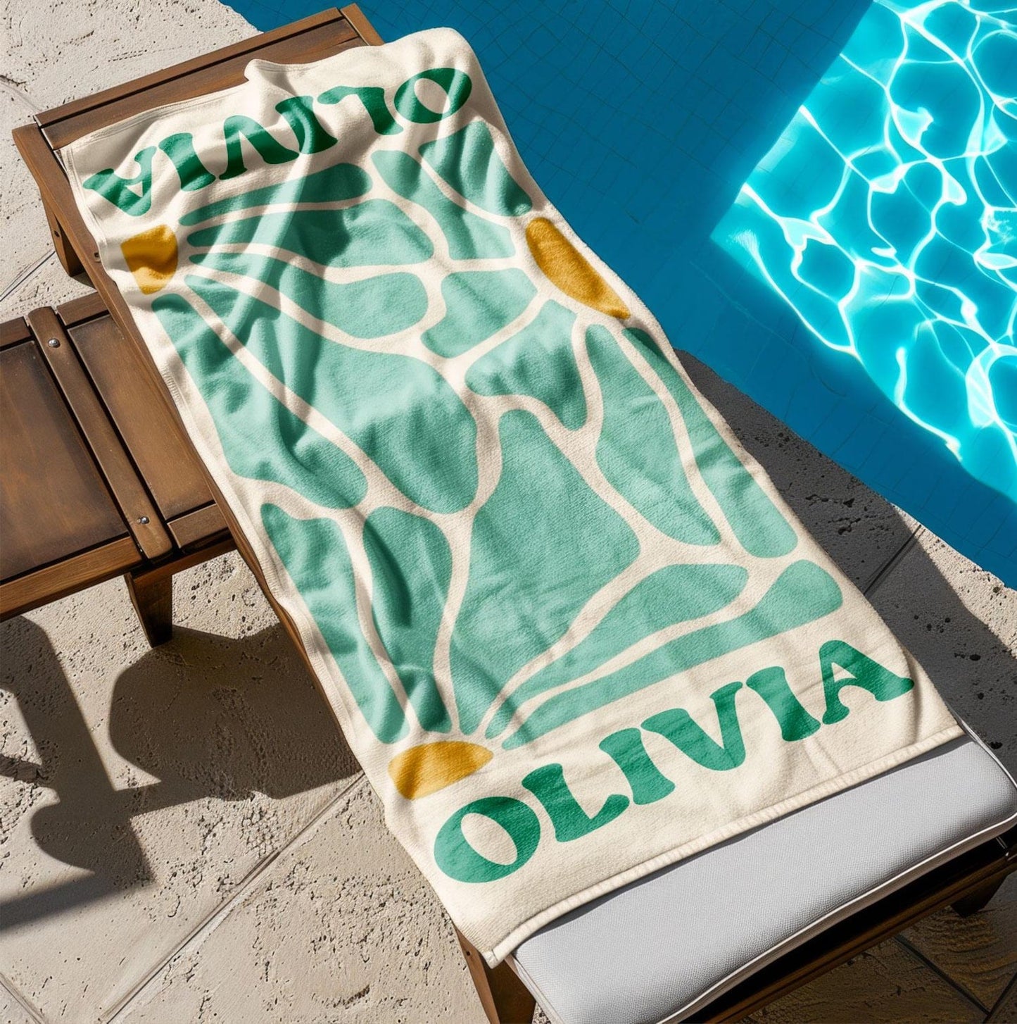 Retro Flower Personalized Beach Towel,Durable Towel for Beach Days