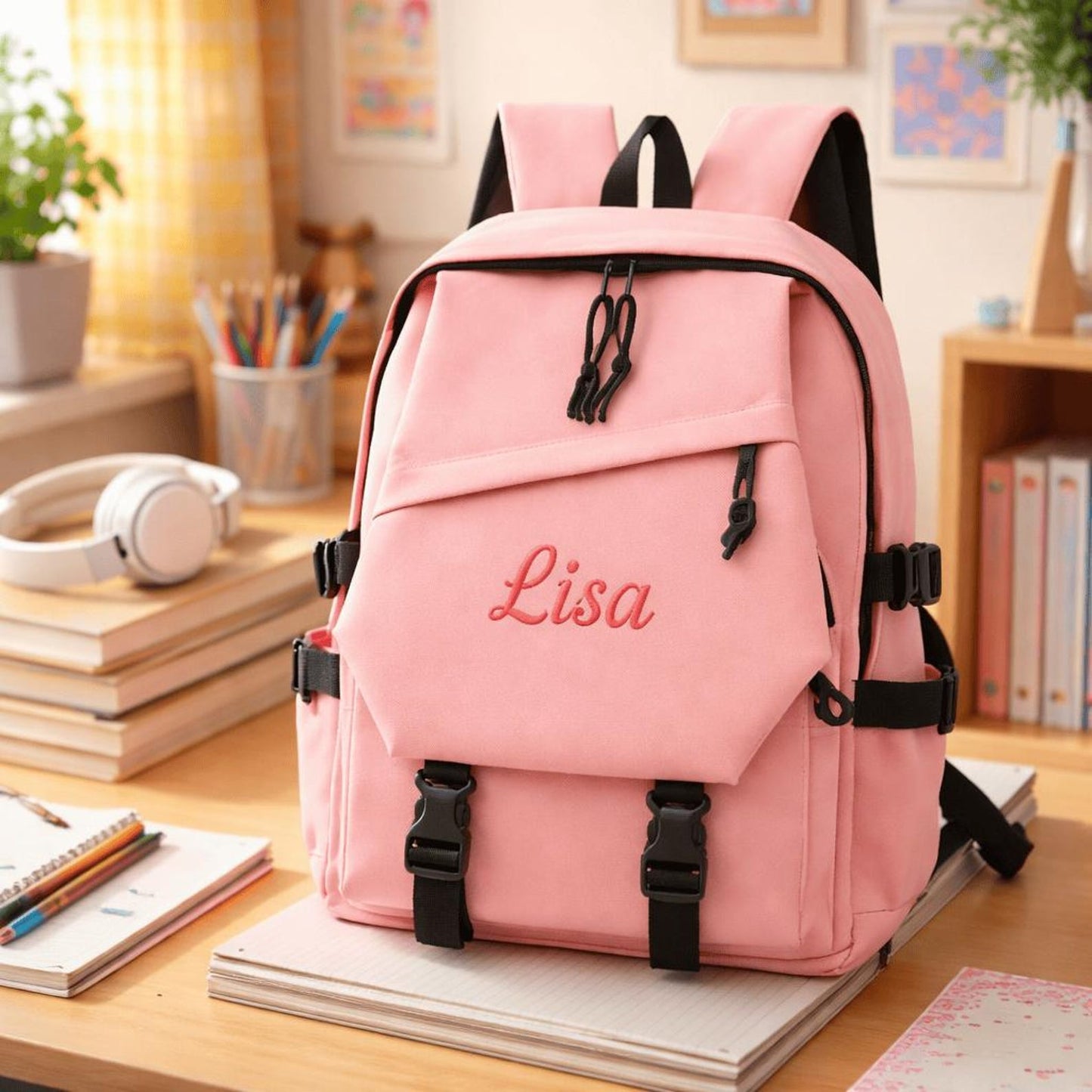 Personalized Name Backpack, Custom Student Travel Bag