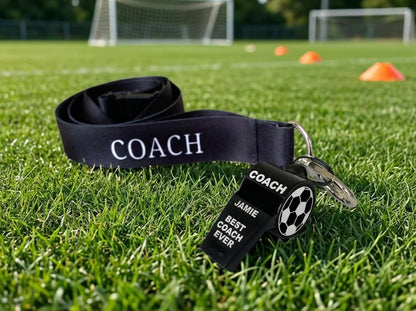 Personalised Stainless Steel Whistle Coach Referee PE Teacher Gift Custom Sports