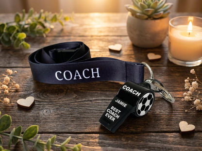 Personalised Stainless Steel Whistle Coach Referee PE Teacher Gift Custom Sports