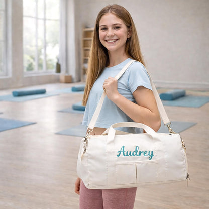 Custom Text Girl Boy Dance Swim Duffel Bag Personalized Name Embroidered School Camp