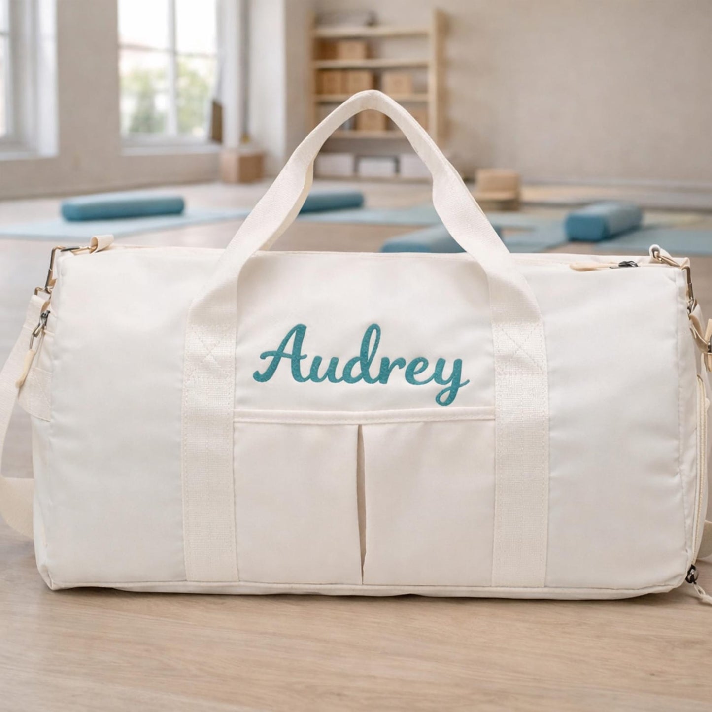 Custom Text Girl Boy Dance Swim Duffel Bag Personalized Name Embroidered School Camp