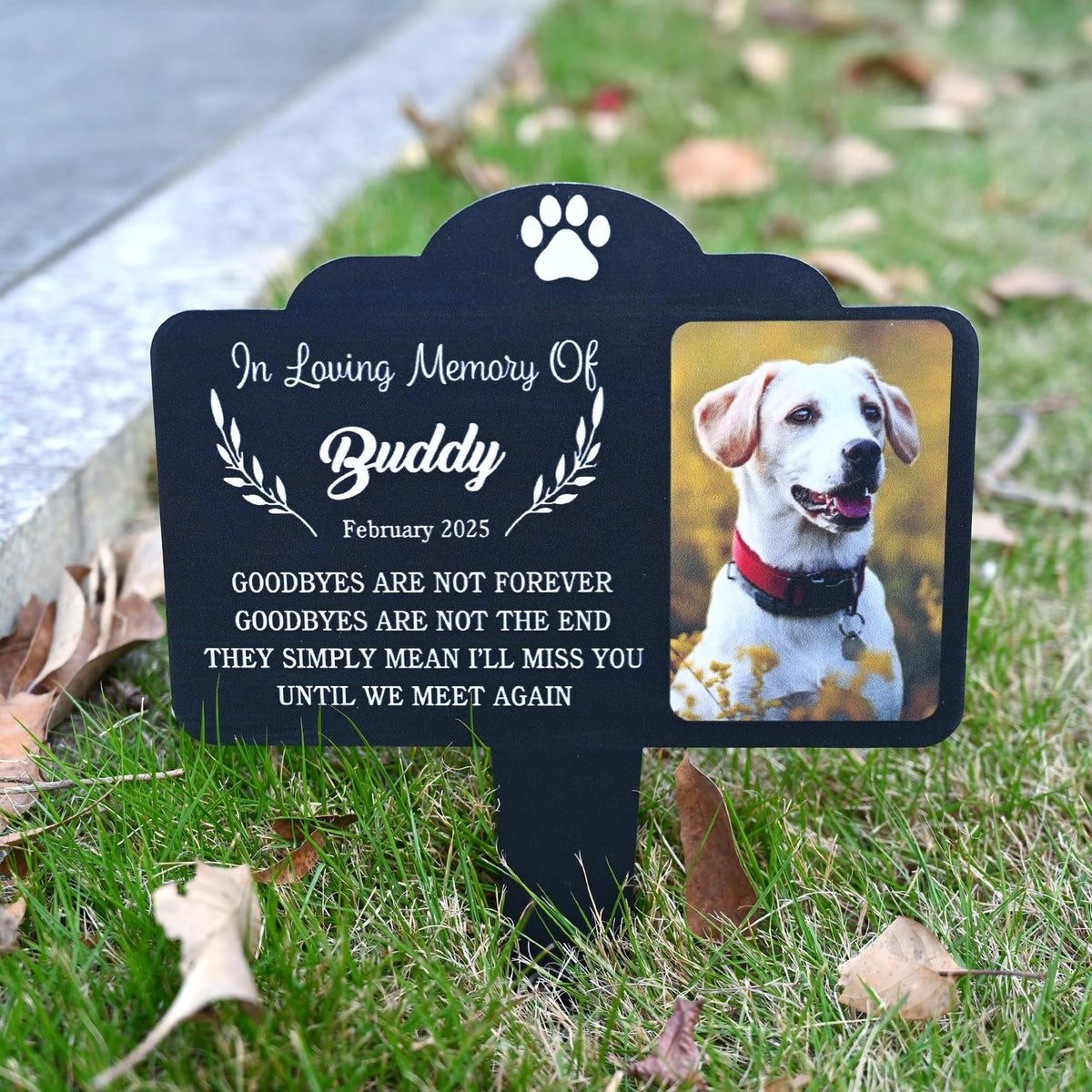 Custom Dog Memorial Stake, Personalized Dog Photo Plaque