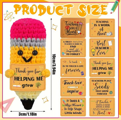 Teacher Gift Set, Crochet Pencil Set of 3, Teacher Appreciation Gift