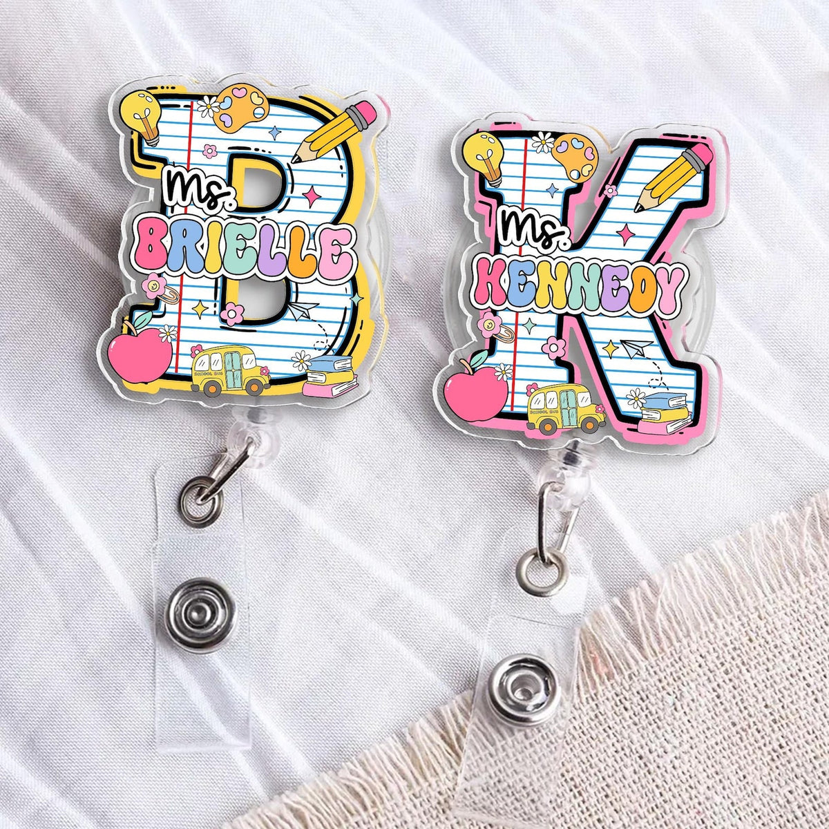 Personalized Teacher Badge Reel: Teacher ID Clip, Teacher Appreciation Gift