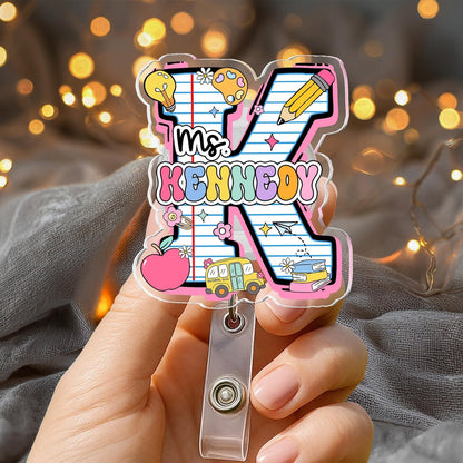 Personalized Teacher Badge Reel: Teacher ID Clip, Teacher Appreciation Gift