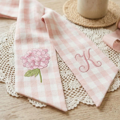 Hydrangea Wreath Sash Bow, Personalized Initials Home Decor