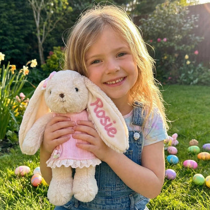 Personalized Embroidered Bunny Plush Baby Gift – Custom Stuffed Rabbit