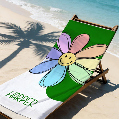Personalized Brilliant Sun Beach Towel,Custom Name Pool Towel for Girls