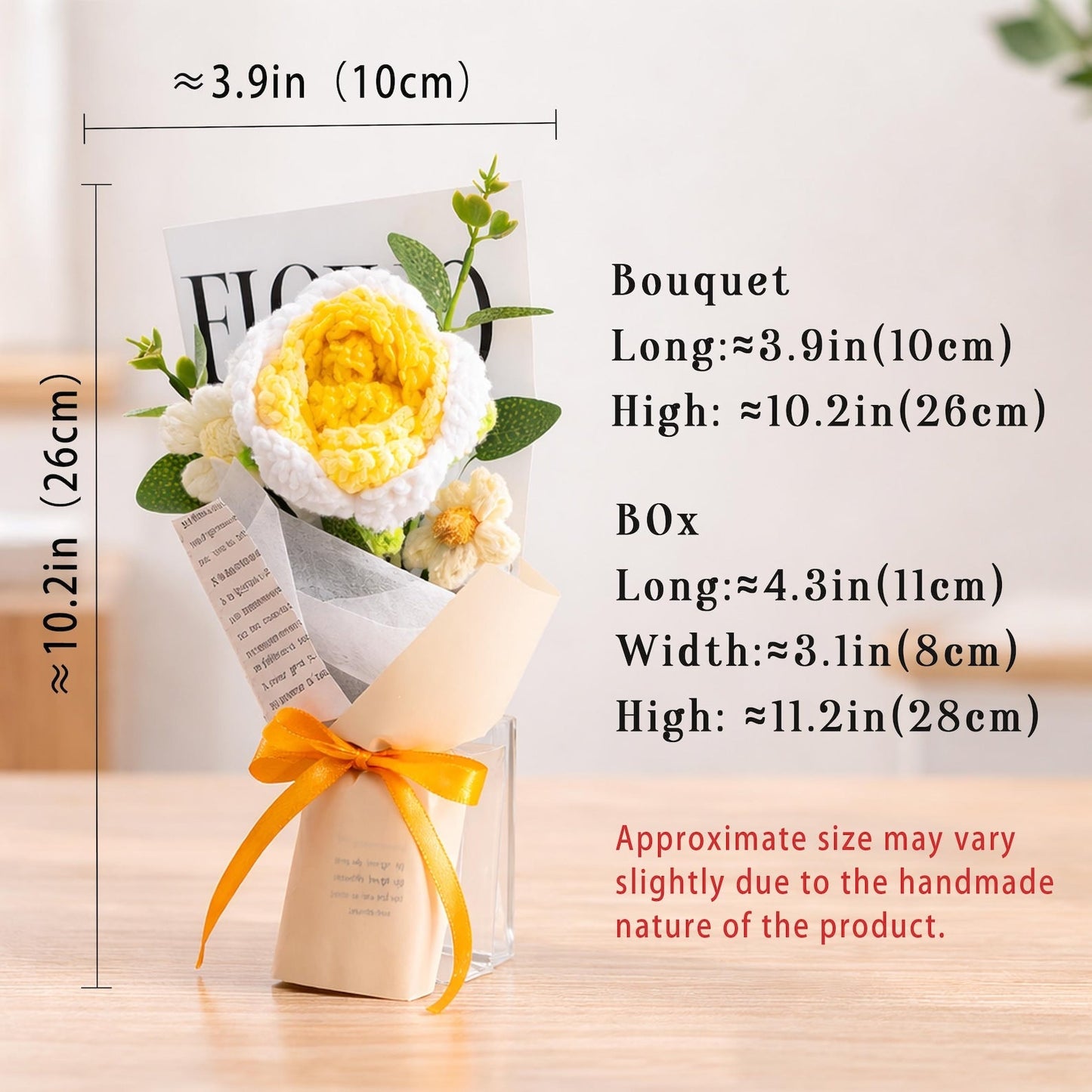 Crochet Flower Bouquet Handmade, Knitted Flower Gift, Personalization Thank You Teacher Gift
