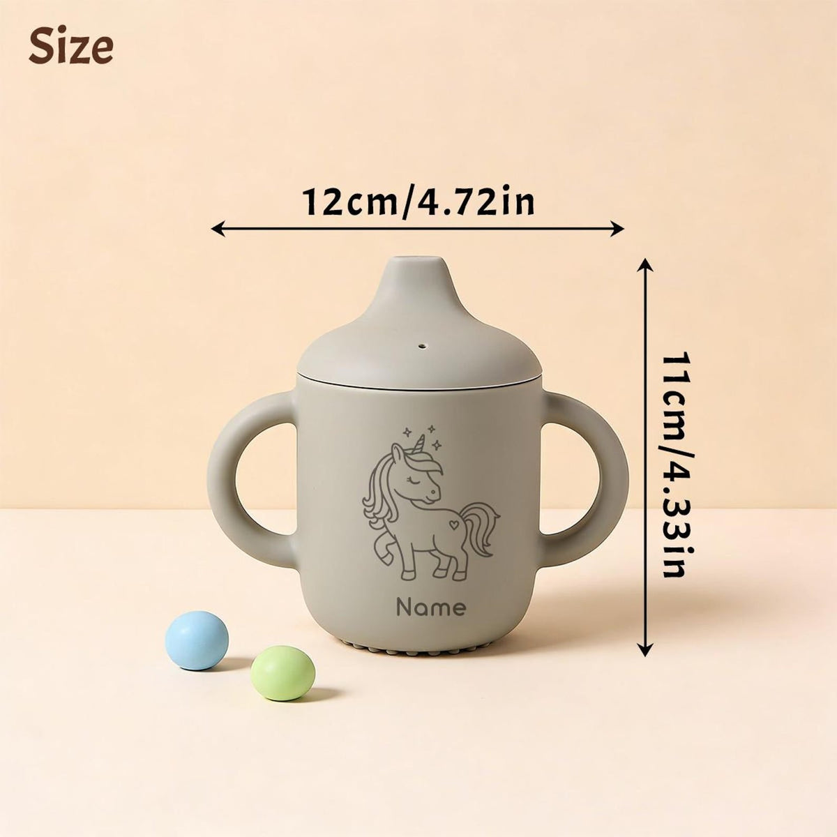 Personalized Silicone Sippy Cup Baby Training Cup | Custom Name