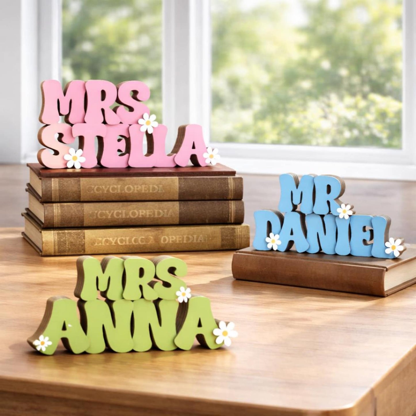 Custom Teacher Name Sign, Teacher Name Name Plaque & Stand, Teacher Sign For Desk