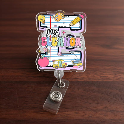 Personalized Teacher Badge Reel: Teacher ID Clip, Teacher Appreciation Gift