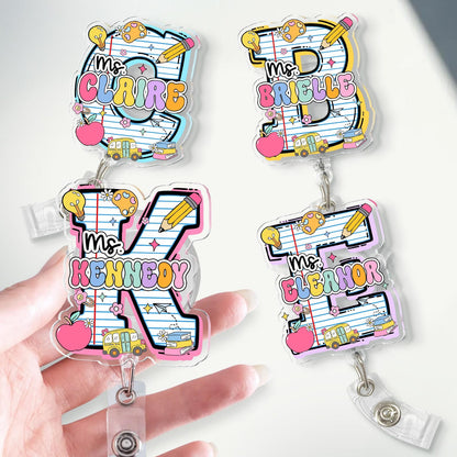 Personalized Teacher Badge Reel: Teacher ID Clip, Teacher Appreciation Gift