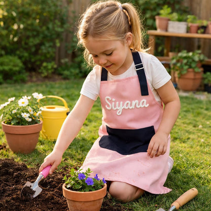 Personalized Kids Apron with Name｜Custom Children Cooking and Painting Apron