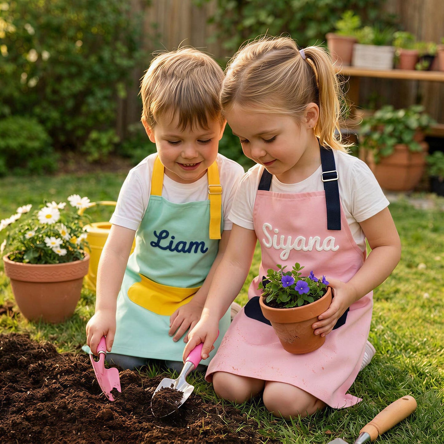 Personalized Kids Apron with Name｜Custom Children Cooking and Painting Apron