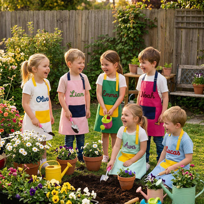 Personalized Kids Apron with Name｜Custom Children Cooking and Painting Apron