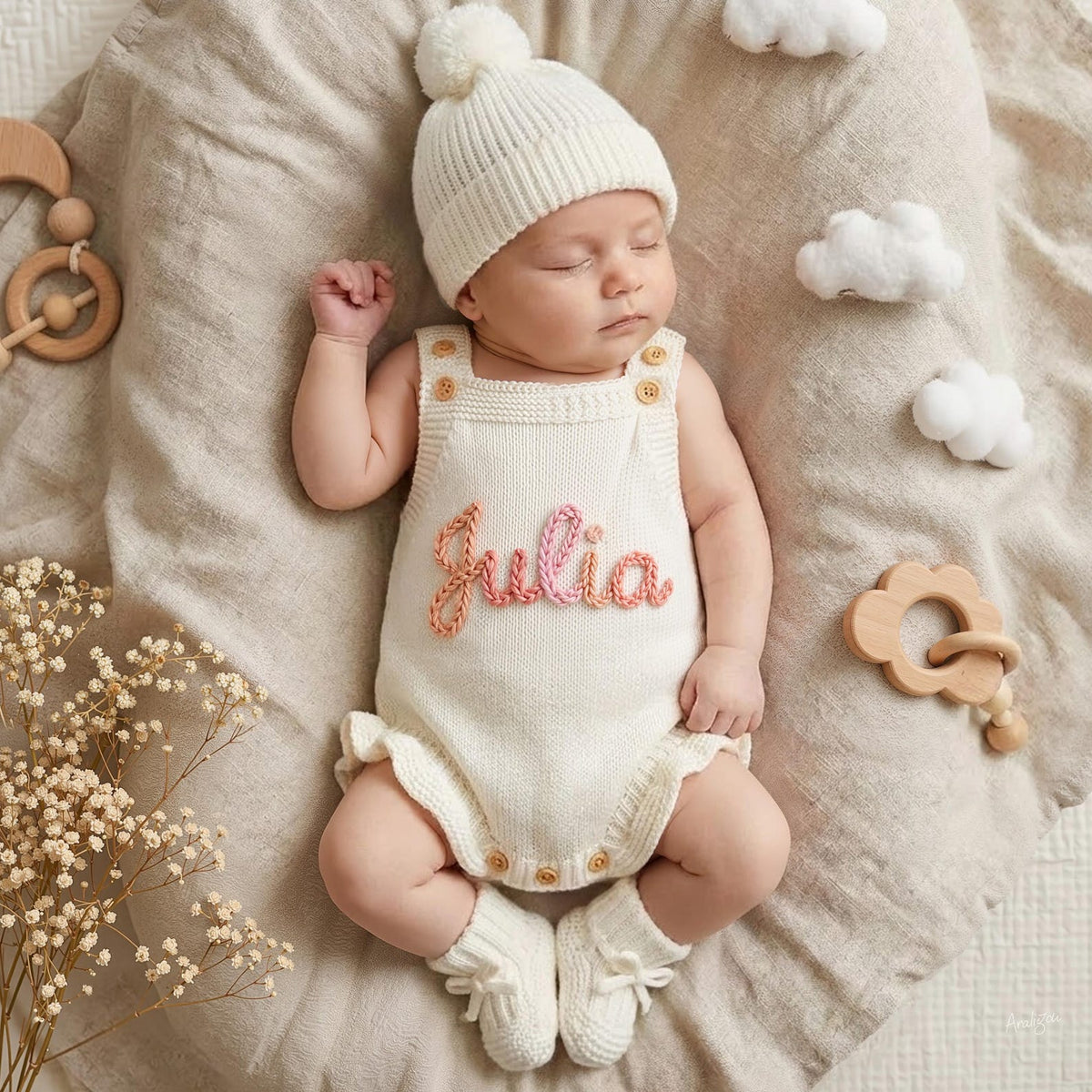 Custom Name Baby Romper, Personalized Baby Girl Romper