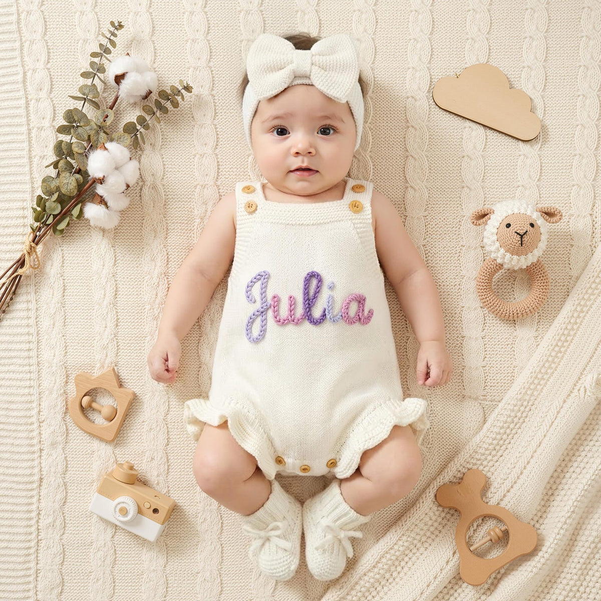Custom Name Baby Romper, Personalized Baby Girl Romper