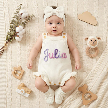 Custom Name Baby Romper, Personalized Baby Girl Romper
