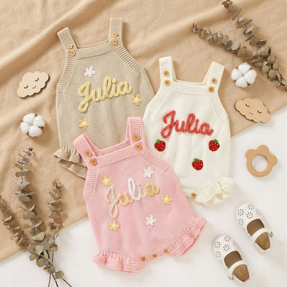 Custom Name Baby Romper, Personalized Baby Girl Romper