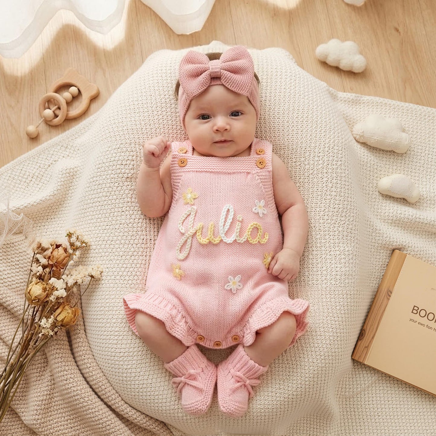 Custom Name Baby Romper, Personalized Baby Girl Romper