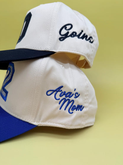 Custom Glitter Sports Number Baseball Cap, Personalized Sport Mom Hat