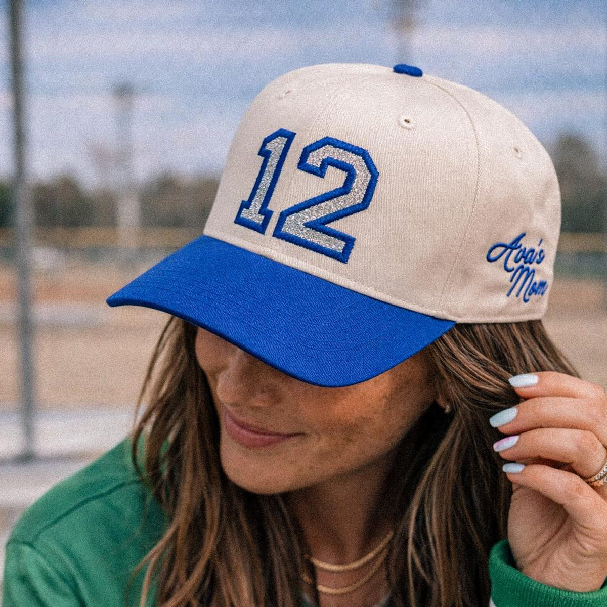 Custom Glitter Sports Number Baseball Cap, Personalized Sport Mom Hat