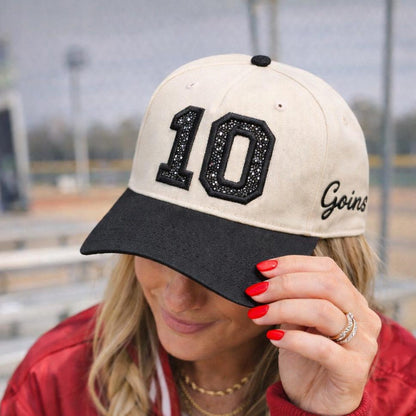 Custom Glitter Sports Number Baseball Cap, Personalized Sport Mom Hat